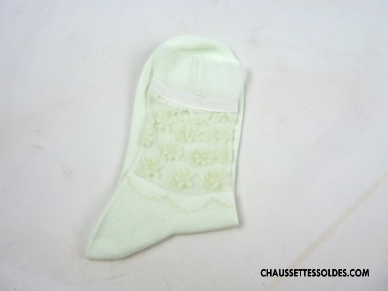 Bas Bas De Soie Femme Chaussette Dame Transparent Chaussettes En Coton Confortable Mode Vert