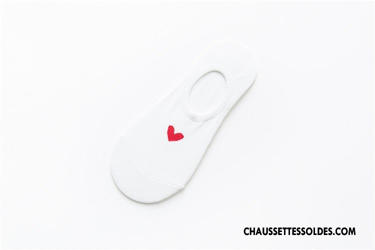 Chaussette Basse Femme Amour Simple Printemps Silicone Antidérapant Invisible Rose