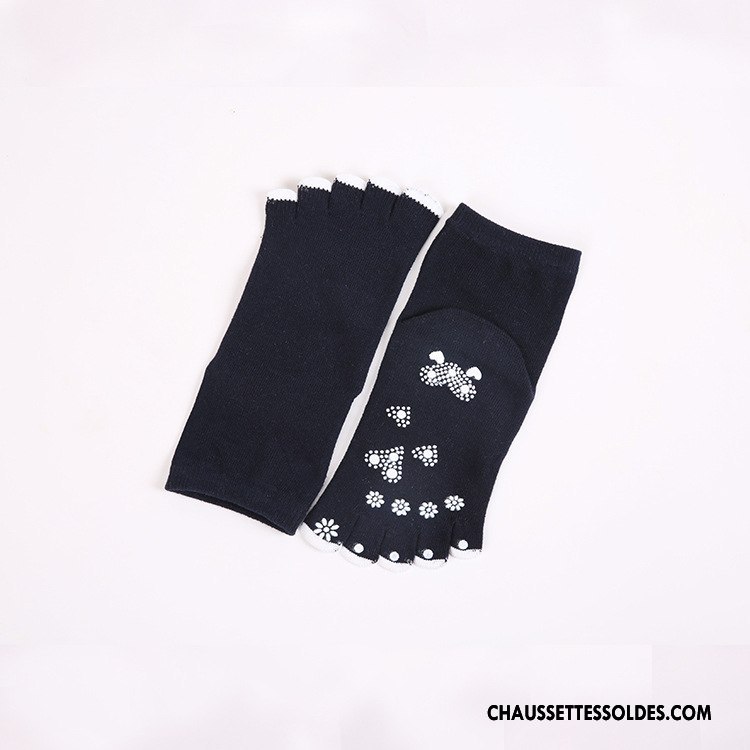 Chaussettes Courtes Femme Hiver Cinq Doigts Multifonctions Doigt De Pied Santé 100% Coton Noir