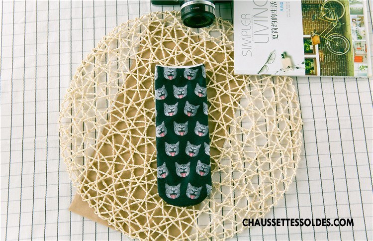 Chaussettes Courtes Femme Printemps Animal Dimensionnel Rétro Chaussette Basse Coupée Impression