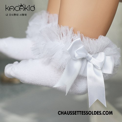 Chaussettes Courtes Fille Chaussette Courte Chaussettes En Coton Doux Enfant Papillon Femme Blanc