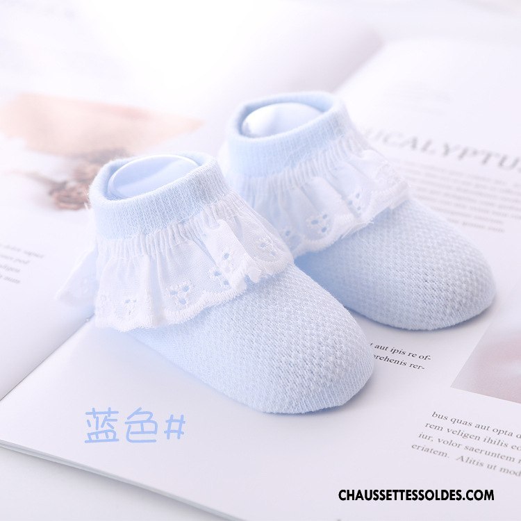 Chaussettes Courtes Fille Coton Bio Princesse Mode Printemps Enfant Simple Blanc Rose