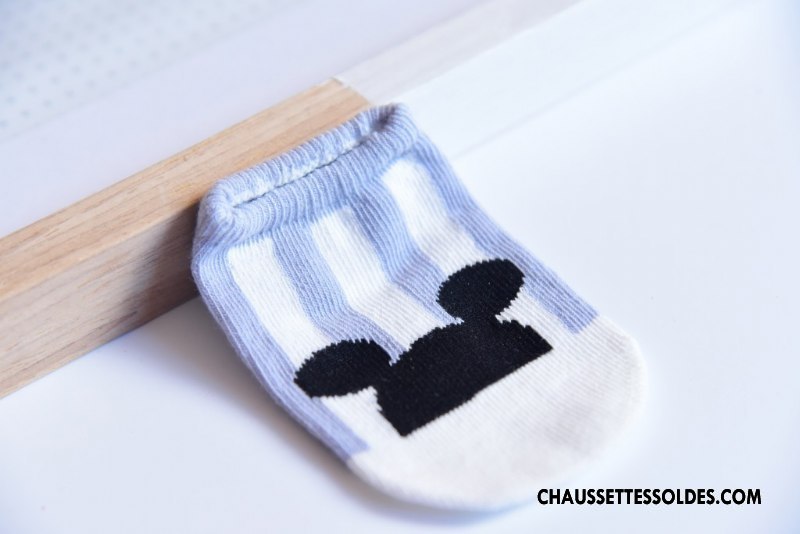 Chaussettes Courtes Fille Dessin Animé Petit Été Enfant Coton Bio 100% Coton Bleu