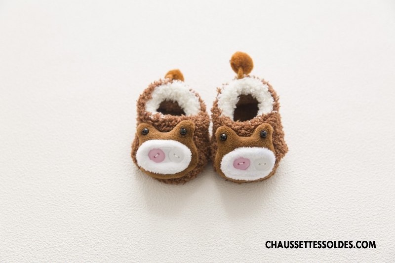 Chaussettes Courtes Fille Hiver Bébé Animal Enfant Dimensionnel Dessin Animé Bordeaux