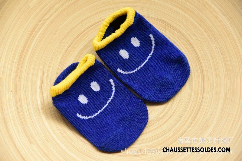 Chaussettes Courtes Garçon Printemps 100% Coton Enfant Antidérapant Le Nouveau Coton Bio Bleu Marin