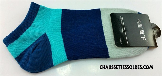 Chaussettes Courtes Homme Anti-odeur 100% Coton Mouvement Casual Été Absorber La Sueur Bleu Clair