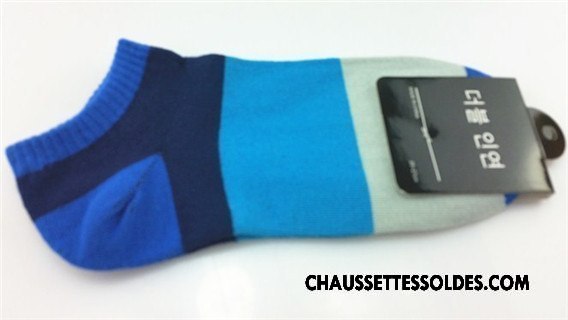 Chaussettes Courtes Homme Anti-odeur 100% Coton Mouvement Casual Été Absorber La Sueur Bleu Clair