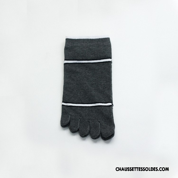 Chaussettes Courtes Homme Mouvement Cinq Doigts Coton Bio En Maille 100% Coton Noir