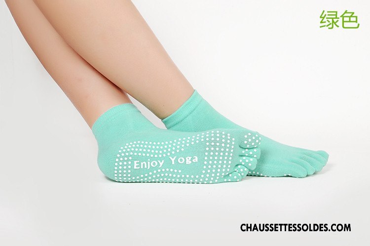 Chaussettes De Yoga Femme Dame Santé Cinq Doigts Antidérapant Mouvement Chaussettes En Coton Violet
