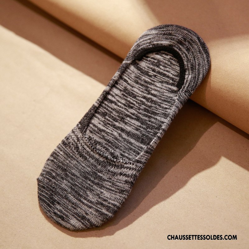 Chaussettes Invisibles Homme Rayé Style National Personnalité Le Nouveau 100% Coton Marron / Brun