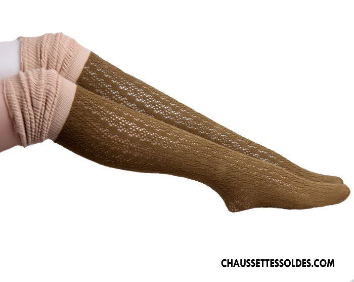Chaussettes Longues Femme Europe Dame Long Stock Dentelle Bicolore Épissure