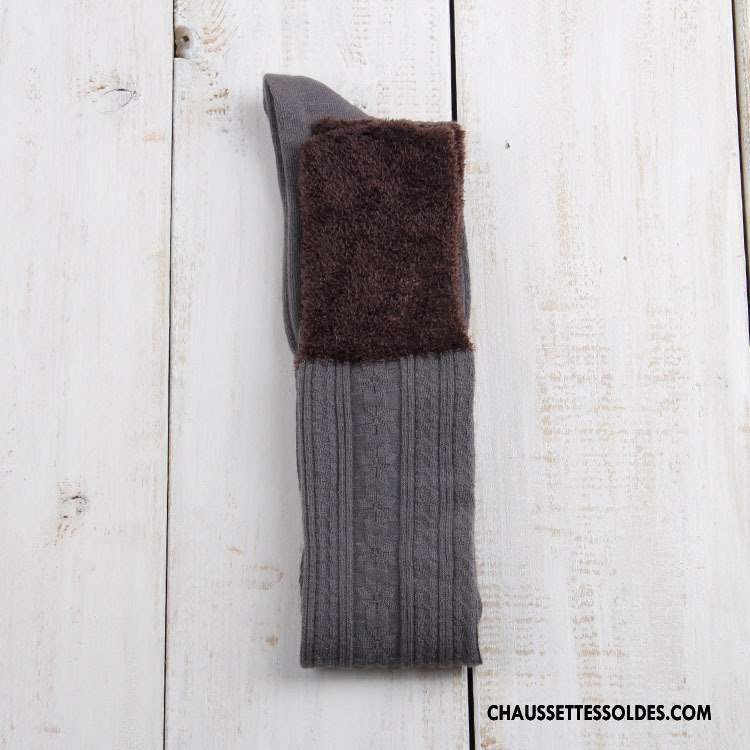 Chaussettes Longues Femme Yarn Plume 100% Coton Long Stock Confortable Thermiques Marron / Brun