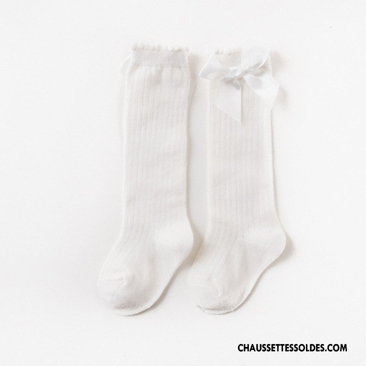 Chaussettes Longues Fille Légère Papillon Chaussette Longue Engrener Respirant Bébé Bordeaux