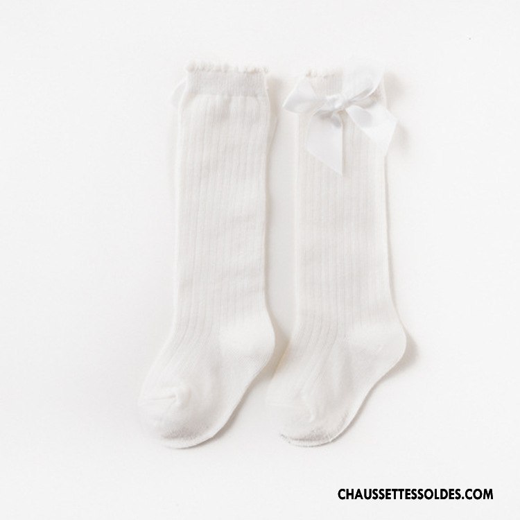 Chaussettes Longues Fille Légère Papillon Chaussette Longue Engrener Respirant Bébé Bordeaux