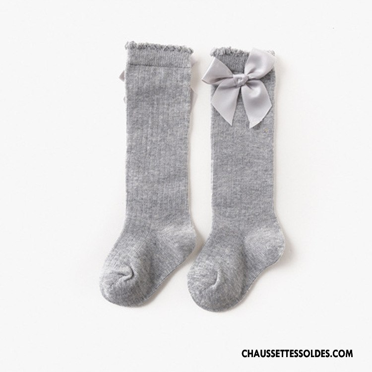 Chaussettes Longues Fille Légère Papillon Chaussette Longue Engrener Respirant Bébé Bordeaux