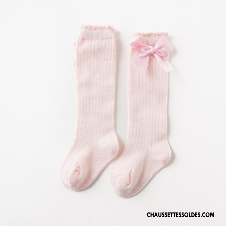 Chaussettes Longues Fille Légère Papillon Chaussette Longue Engrener Respirant Bébé Bordeaux