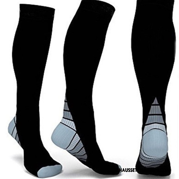 Chaussettes Longues Homme Style Chaud Mouvement De Plein Air Running Noir
