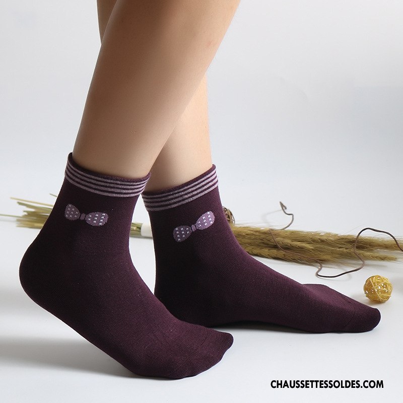 Chaussettes Mi Hautes Femme L'automne Milieu Chaussette Courte Hiver Le Nouveau Casual Marron / Brun