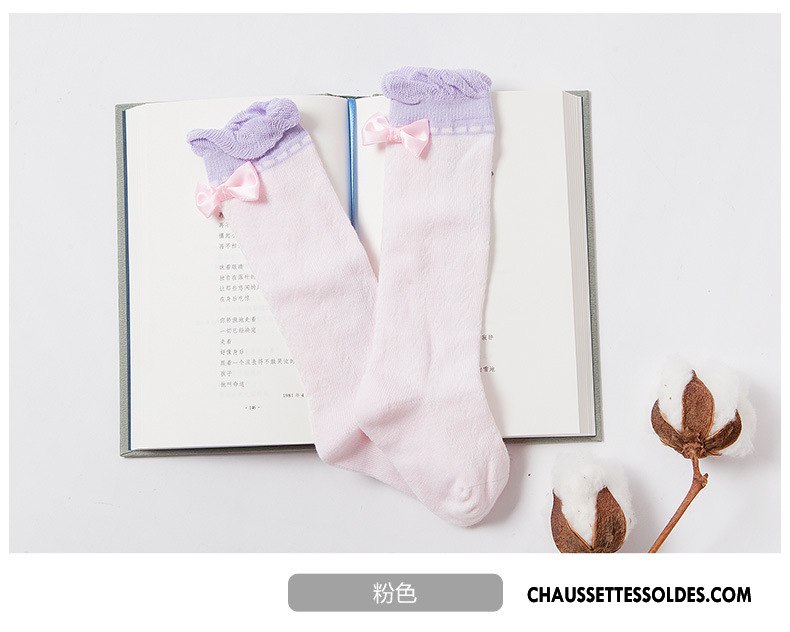 Chaussettes Mi Hautes Fille Bébé Le Nouveau L'automne Hiver Milieu Respirant Couleurs De Bonbons Violet