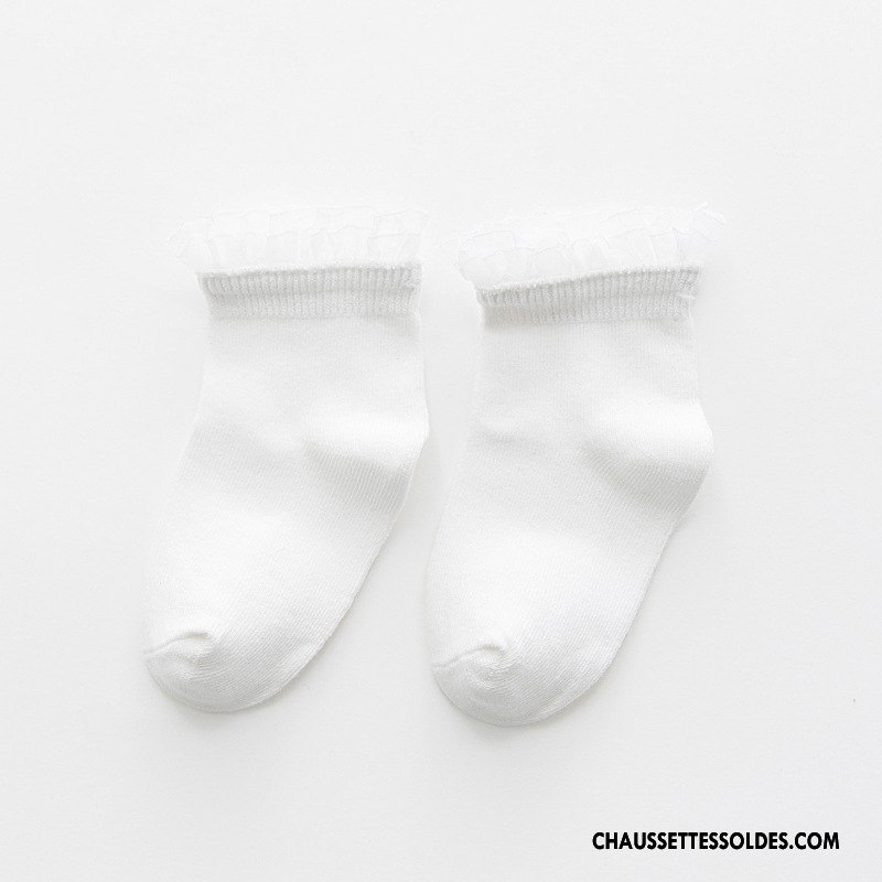 Chaussettes Mi Hautes Fille Le Nouveau Légère Printemps 100% Coton Enfant Yarn Blanc