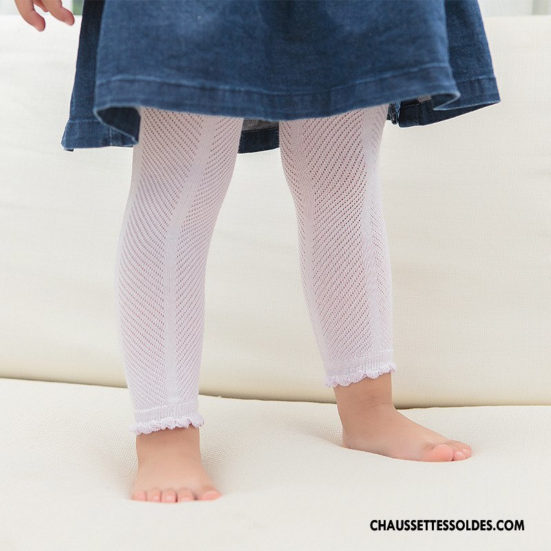 Collant Fille Enfant Guêtres Leggings 100% Coton Chaussette Été Collant Panty Blanc Violet