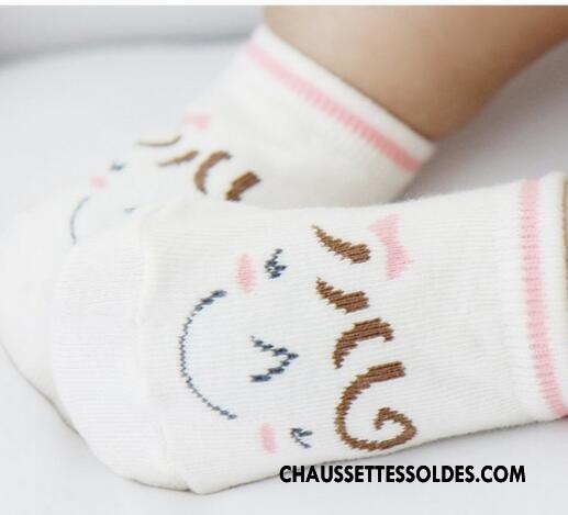 Chaussettes Courtes Fille Bébé Printemps Invisible Antidérapant Enfant Chaussette Basse Coupée Blanc