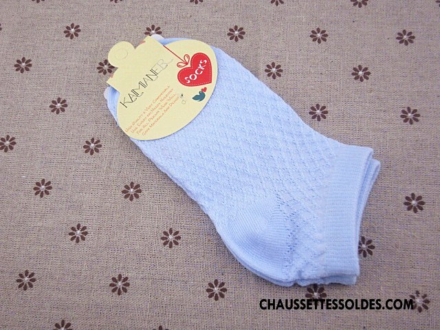 Chaussettes Courtes Garçon Enfant 100% Coton Homme Femme Coton Bio Cuisse Fishnet Bleu Blanc