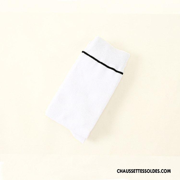 Chaussettes Longues Femme 100% Coton Antidérapant Silicone Blanc