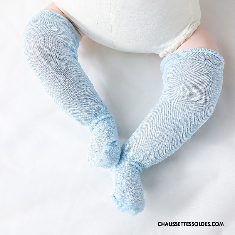 Chaussettes Longues Fille 100% Coton Été Cuisse Fishnet Enfant Réseau Baggy Bleu