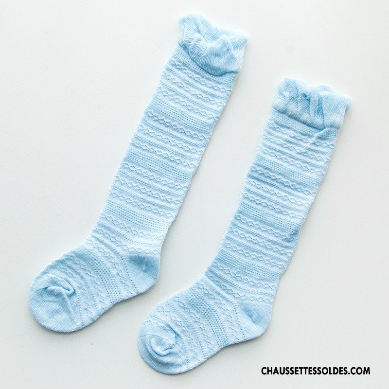 Chaussettes Longues Fille Légère Enfant Le Nouveau Coton Bio Long Stock 100% Coton Bleu