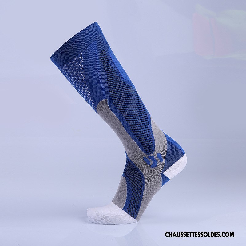 Chaussettes Longues Homme Mouvement De Plein Air Antidérapant Hiver Renforcé Serviette Bleu
