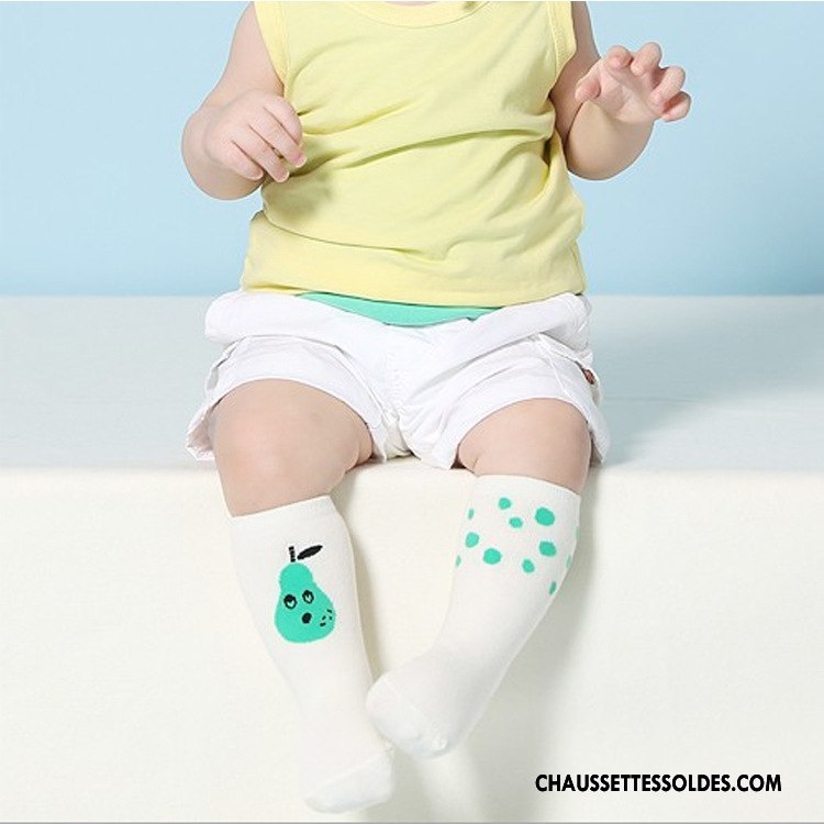 Chaussettes Mi Hautes Fille Dessin Animé Milieu 100% Coton Bébé Enfant Hiver Blanc