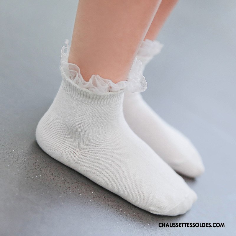 Chaussettes Mi Hautes Fille Le Nouveau Légère Printemps 100% Coton Enfant Yarn Blanc