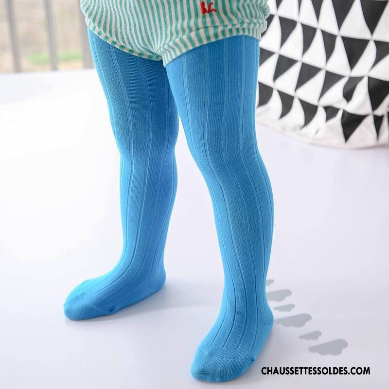 Collant Fille 100% Coton Bébé Enfant Collant Panty Guêtres Leggings Chaussette Pure Bleu
