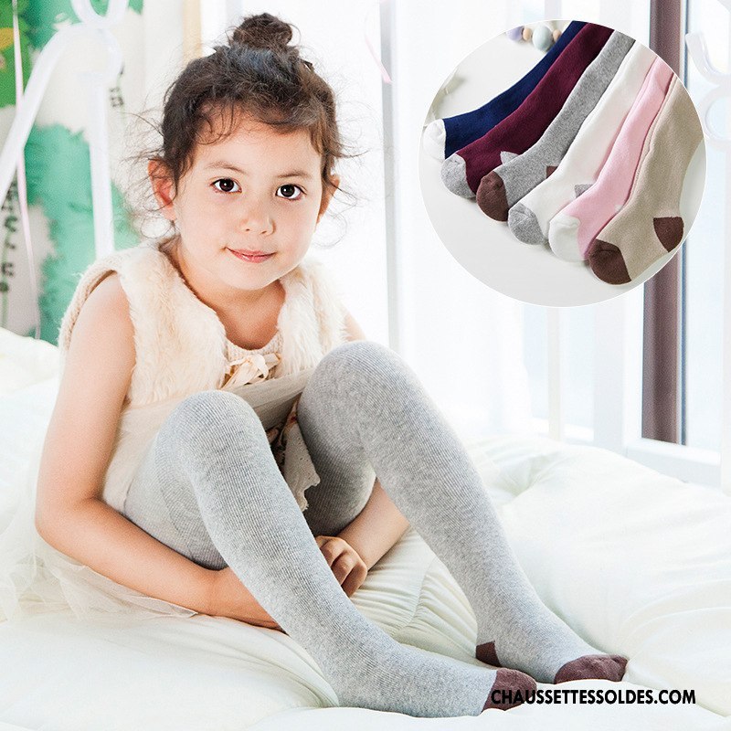 Collant Fille Guêtres Leggings Enfant Thermiques Bébé Chaussettes En Coton Collant Panty Pure Gris