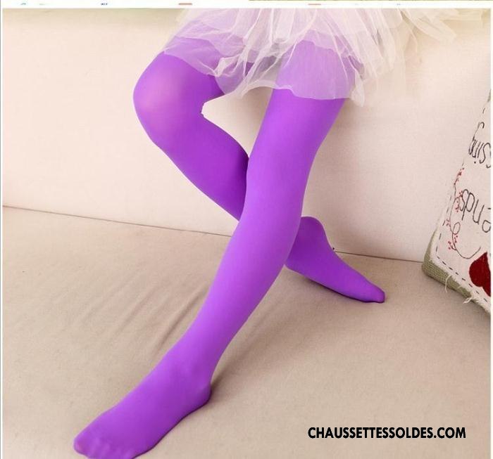 Collant Fille Légère Enfant Chaussette Bébé Collant Panty Chaussette De Noël Blanc Pur Violet