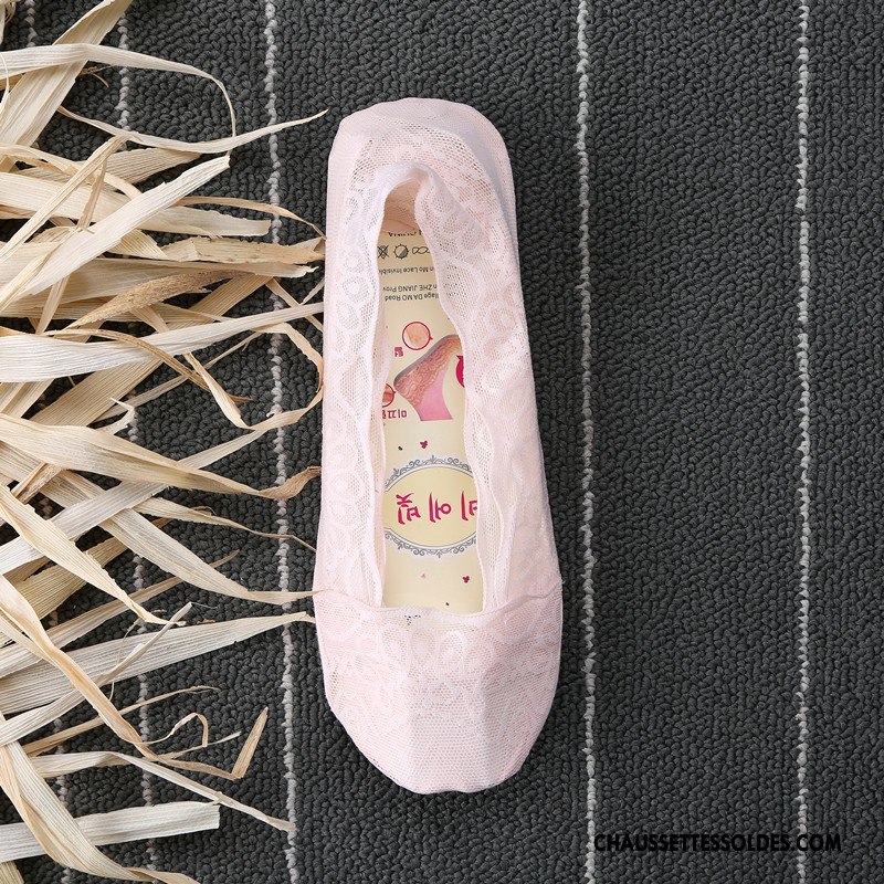 Bas Bas De Soie Femme Absorber La Sueur Antidérapant Été Printemps Silicone Chaussette Rose
