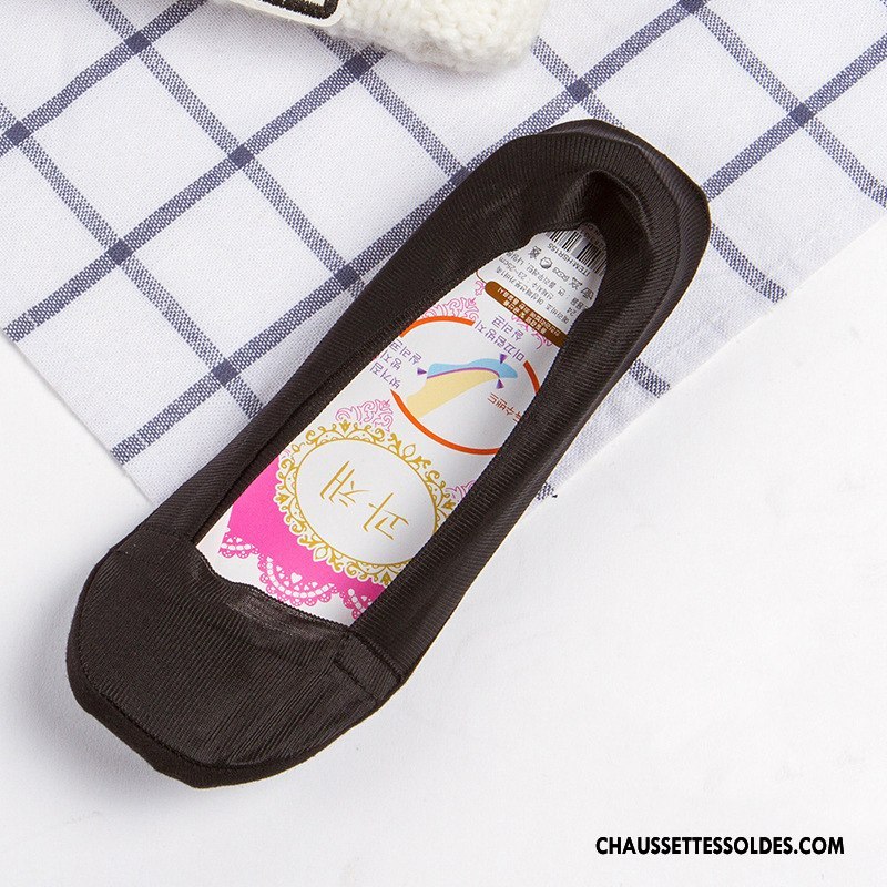 Bas Bas De Soie Femme Anti-off Pas De Traces Chaussette Basse Coupée Été Invisible Soie De Glace Rose Clair