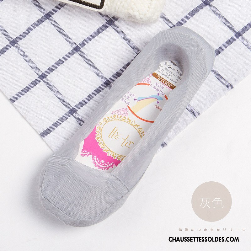Bas Bas De Soie Femme Antidérapant Chaussette Dentelle Silicone Tous Les Assortis Soie De Glace Gris Clair