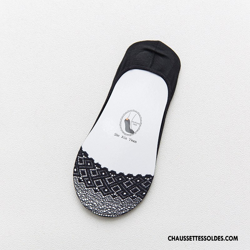 Bas Bas De Soie Femme Antidérapant Chaussette Doux Le Nouveau Silicone Chaussette Basse Coupée Noir Clair