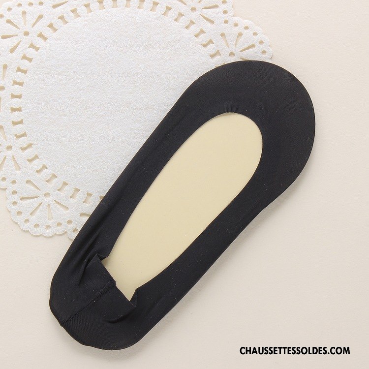 Bas Bas De Soie Femme Chaussette Basse Coupée Anti-off Invisible Soie De Glace Une Pièce Antidérapant Violet Clair