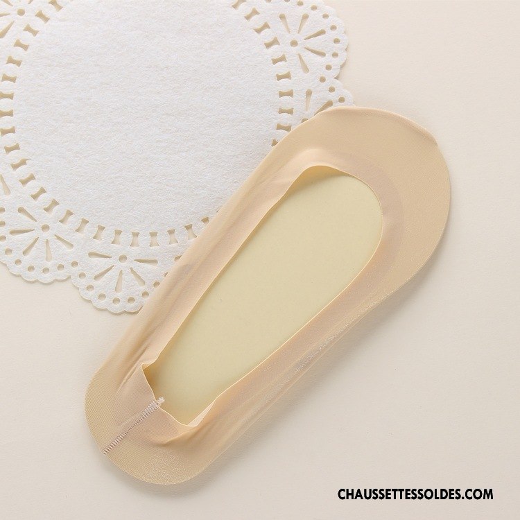Bas Bas De Soie Femme Chaussette Basse Coupée Anti-off Invisible Soie De Glace Une Pièce Antidérapant Violet Clair