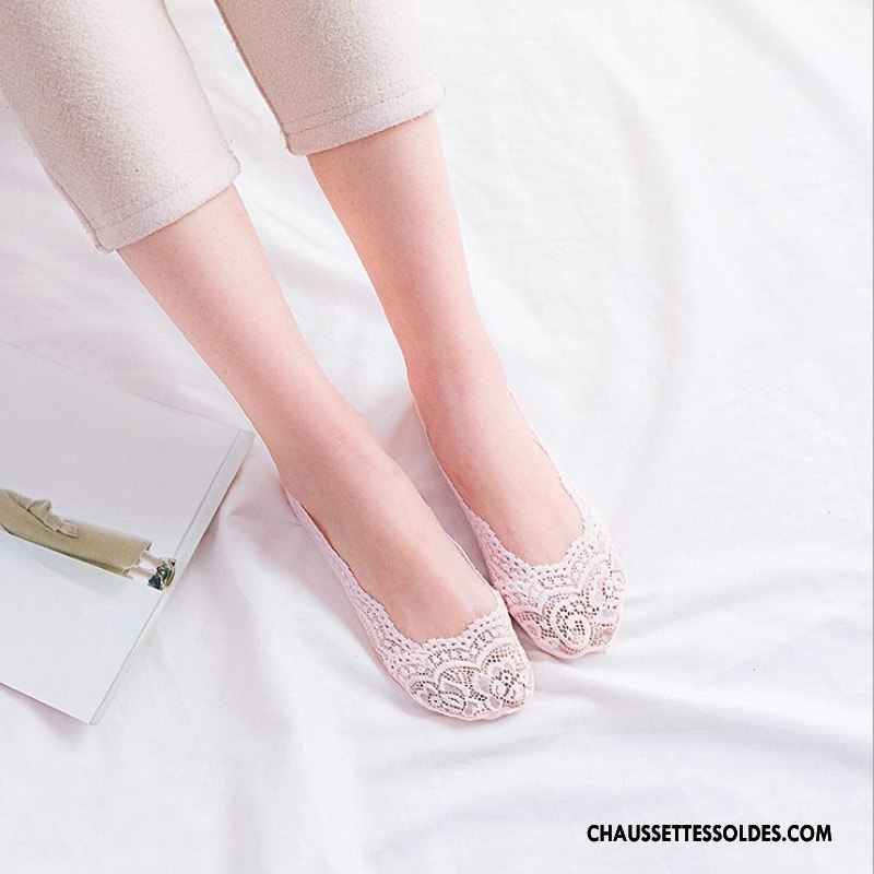 Bas Bas De Soie Femme Chaussette Basse Coupée Antidérapant Mince Anti-off Silicone Invisible Blanc Clair
