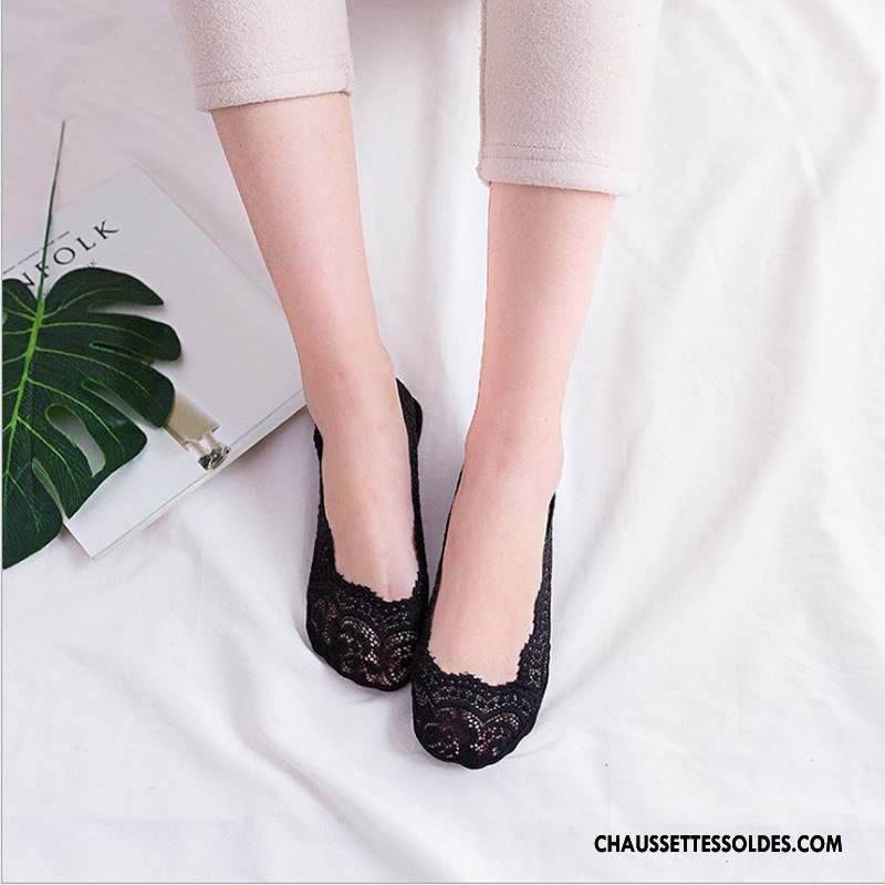 Bas Bas De Soie Femme Chaussette Basse Coupée Antidérapant Mince Anti-off Silicone Invisible Blanc Clair