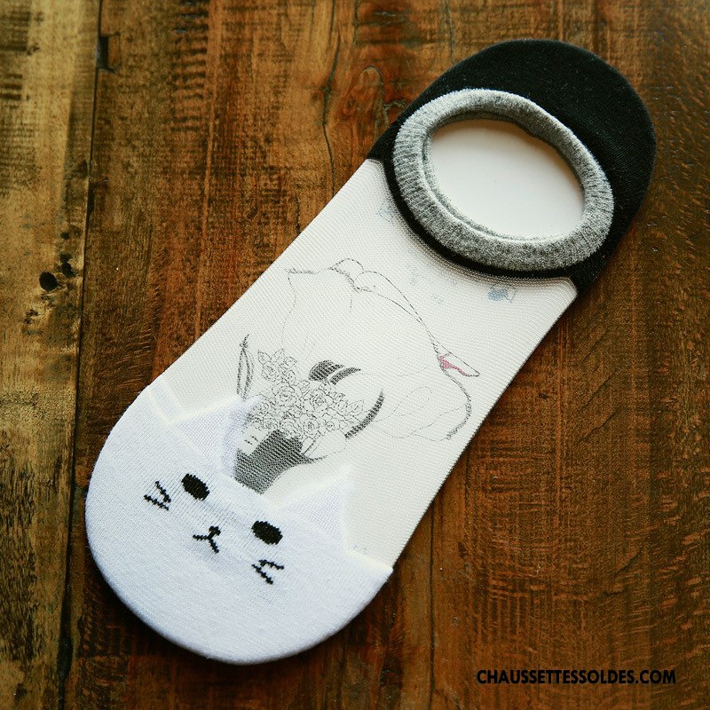Bas Bas De Soie Femme Chaussette Basse Coupée Dessin Animé 100% Coton Le Nouveau Cristal Chaussette De Noël Rose