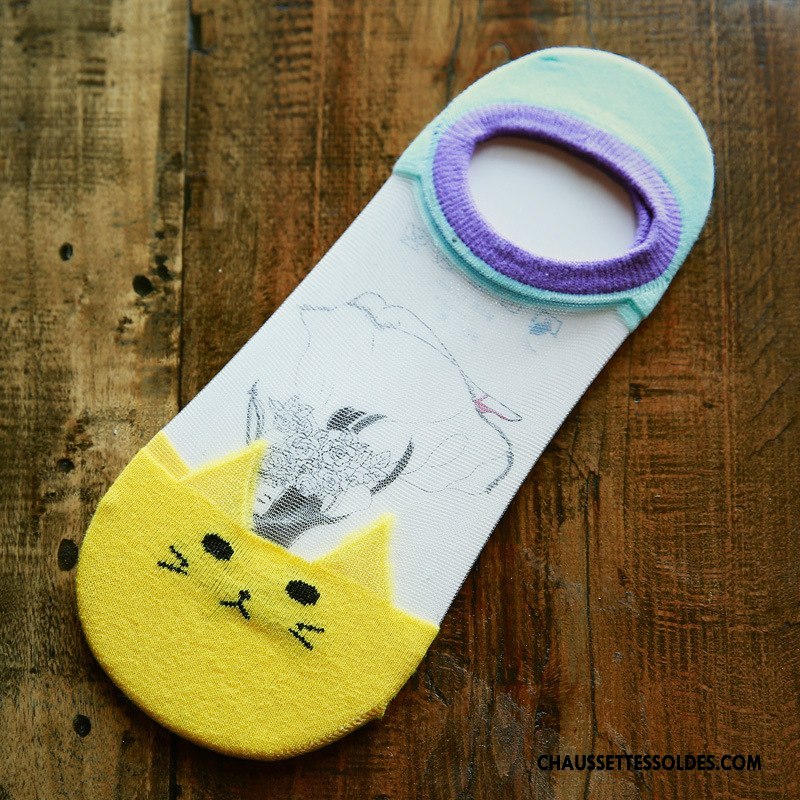 Bas Bas De Soie Femme Chaussette Basse Coupée Dessin Animé 100% Coton Le Nouveau Cristal Chaussette De Noël Rose