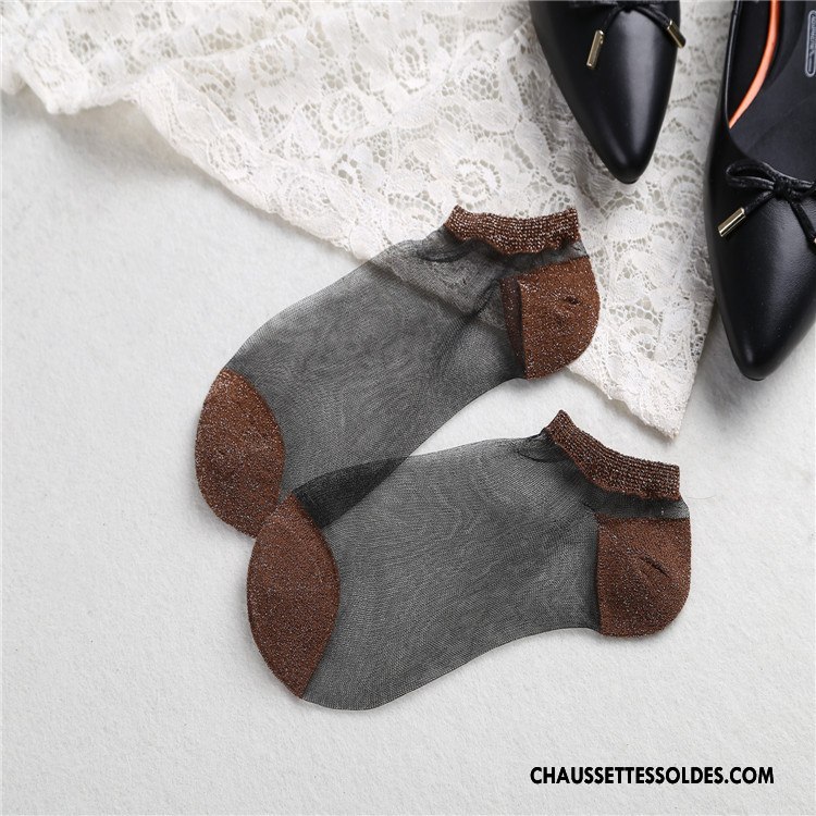 Bas Bas De Soie Femme Chaussette Basse Coupée Nouvelles Arrivées Printemps Sexy Été Marron / Brun