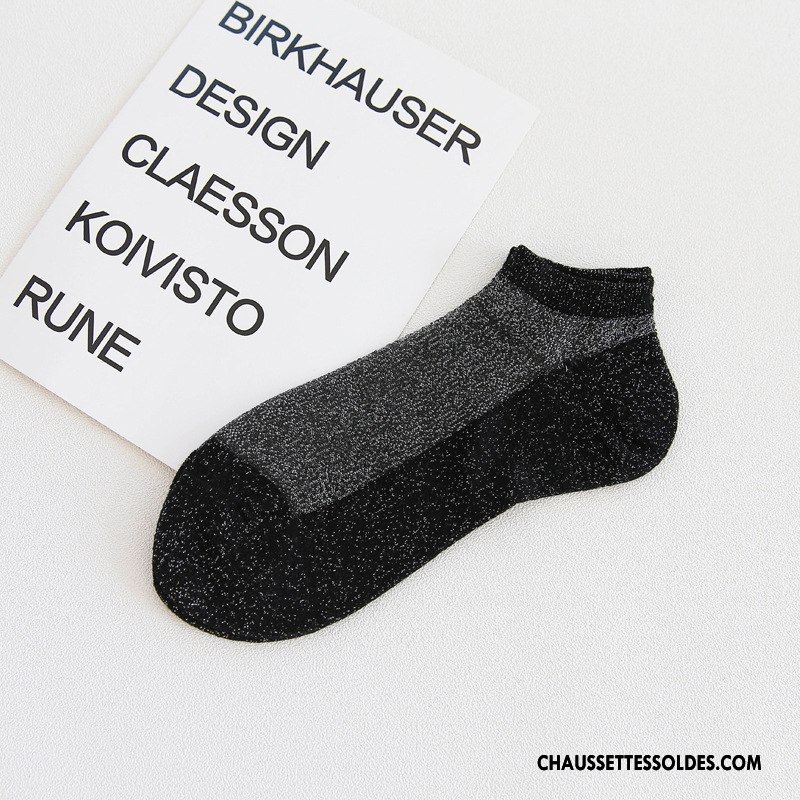 Bas Bas De Soie Femme Chaussette Basse Coupée Printemps Nouvelles Arrivées Été Blanc Or Argent