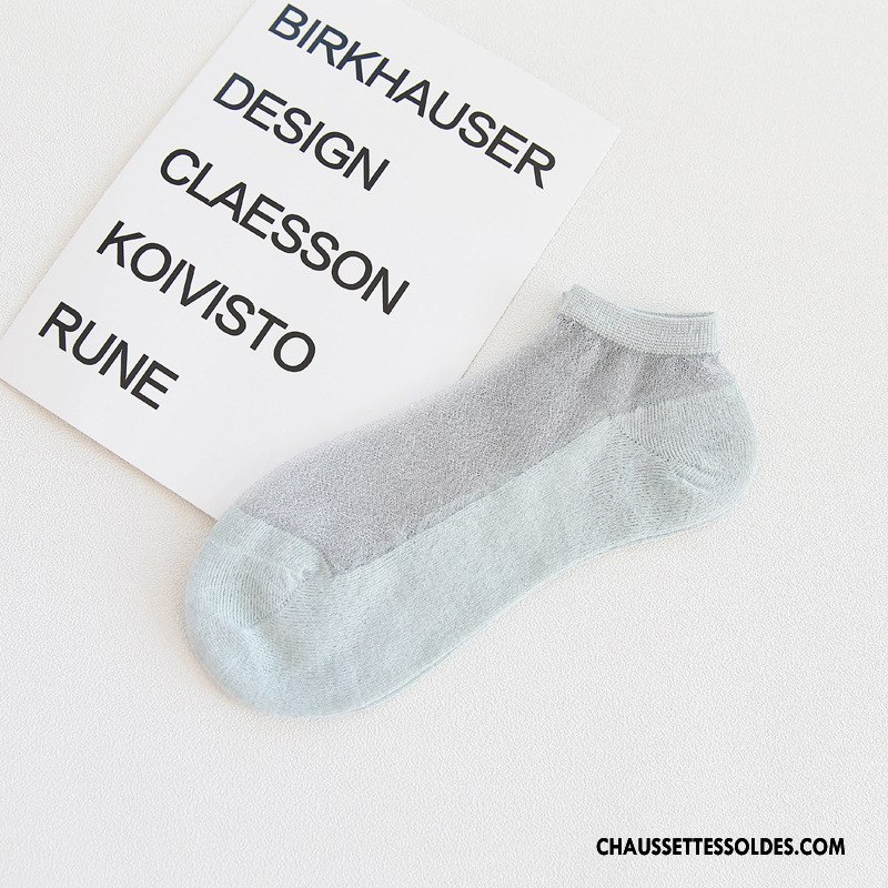 Bas Bas De Soie Femme Chaussette Basse Coupée Printemps Nouvelles Arrivées Été Blanc Or Argent