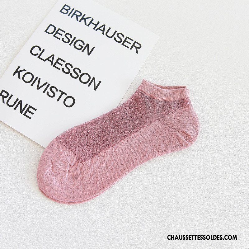 Bas Bas De Soie Femme Chaussette Basse Coupée Printemps Nouvelles Arrivées Été Blanc Or Argent